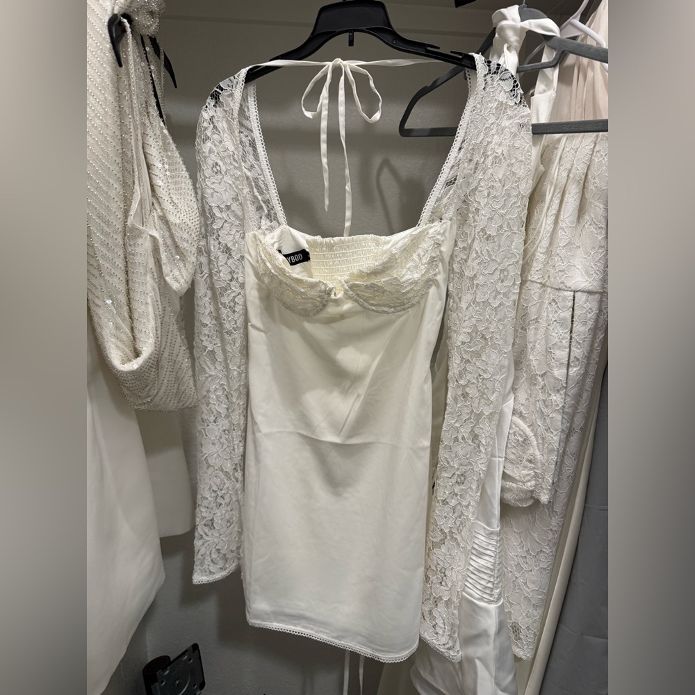 White Lace Mini Dress